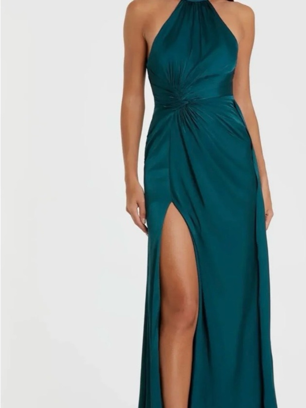 Ieena for Macduggal Ocean Blue Halter Neck Evening Gown Sz 12 Wedding Guest Gala
